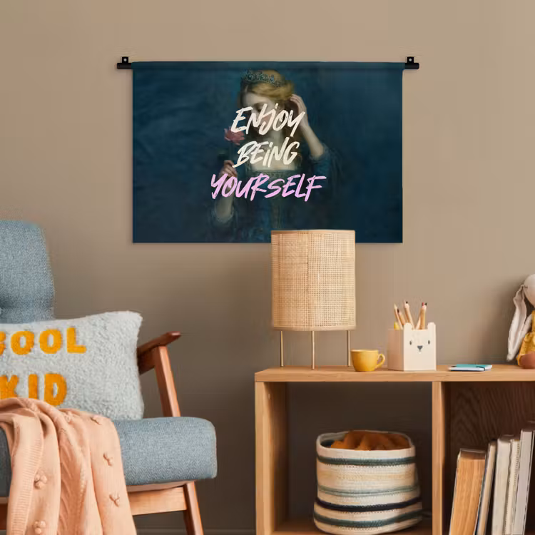 Vrouw - Roos - Quote Wandkleed katoen klein -wsfeer4_kind
