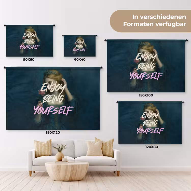 Vrouw - Roos - Quote Wandkleed katoen klein -tsfeer8_DE