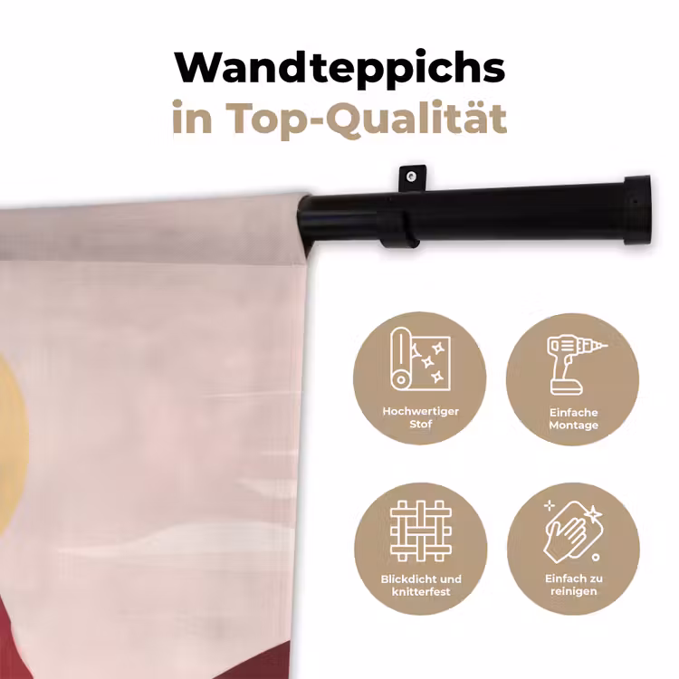 Vrouw - Zon - Kleurrijk Wandkleed katoen klein -tsfeer2_DE