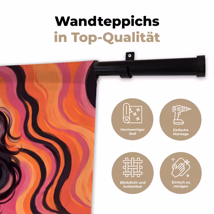 Vrouw - Zonnebril - Modern - Portret - Oranje Wandkleed katoen klein -tsfeer2_DE