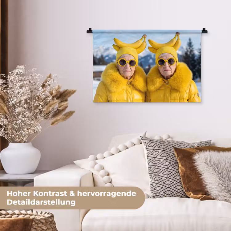 Vrouwen - Bananen - Geel Wandkleed katoen klein -tsfeer1_DE