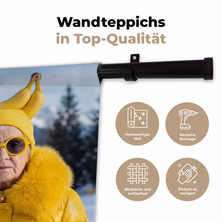 Vrouwen - Bananen - Geel Wandkleed katoen klein -tsfeer2_DE