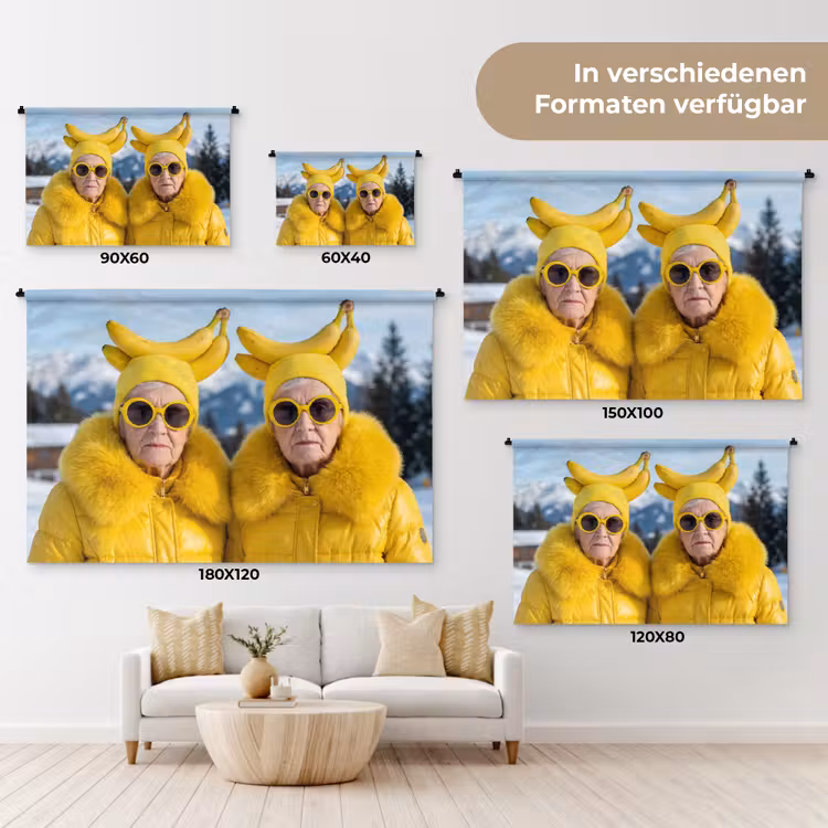 Vrouwen - Bananen - Geel Wandkleed katoen klein -tsfeer8_DE