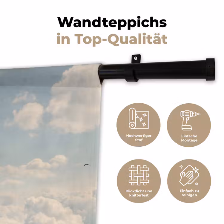 Wandteppich - Frauen – Tauchhaltung – Wolken - Vrouwen - Duikhouding - Wolken Wandkleed katoen klein