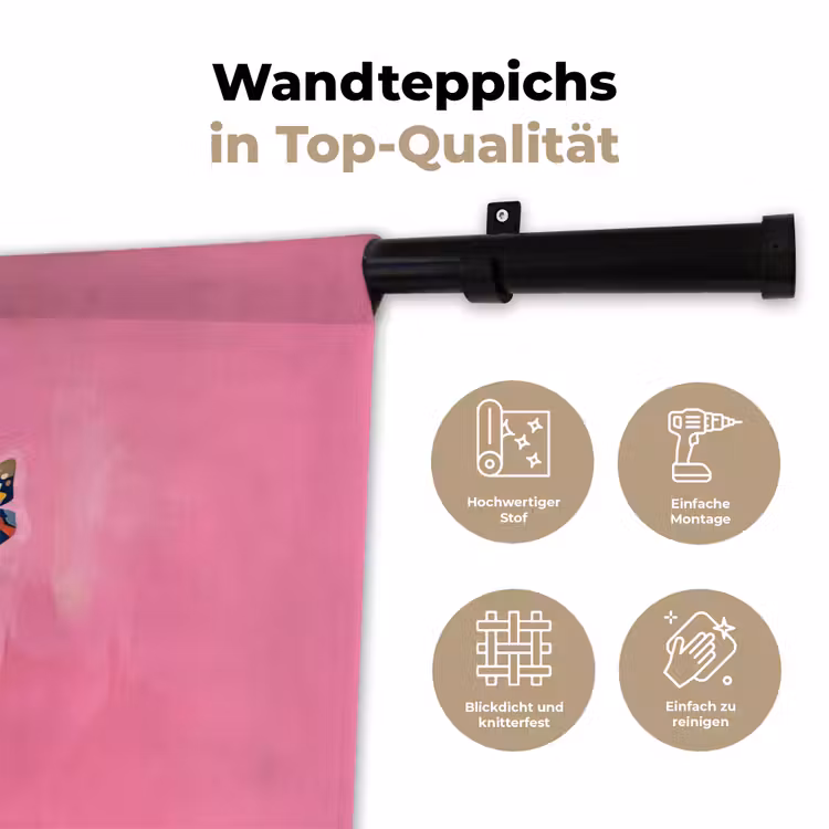Vrouwengezicht - Vlinders - Kleurrijk Wandkleed katoen klein -tsfeer2_DE