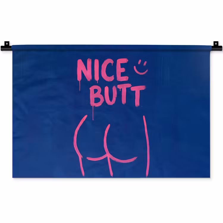 Brutaal - Grappig - Blauw Wandkleed katoen klein -zz3d