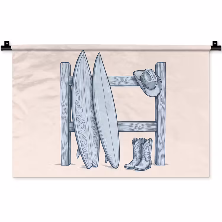 Recreatie - Kleding - Avontuur - Illustratie - Zomer Wandkleed katoen klein -zz3d