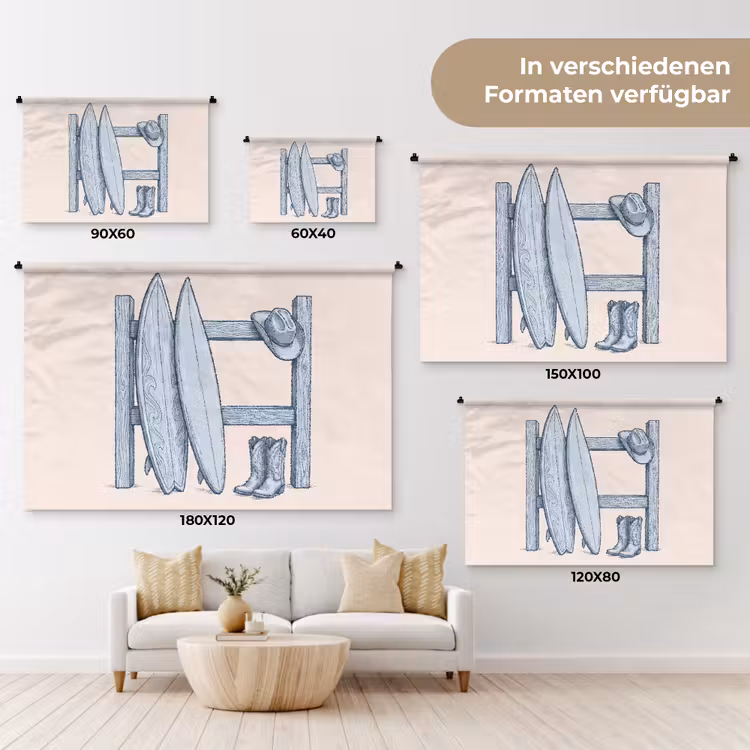 Recreatie - Kleding - Avontuur - Illustratie - Zomer Wandkleed katoen klein -tsfeer8_DE