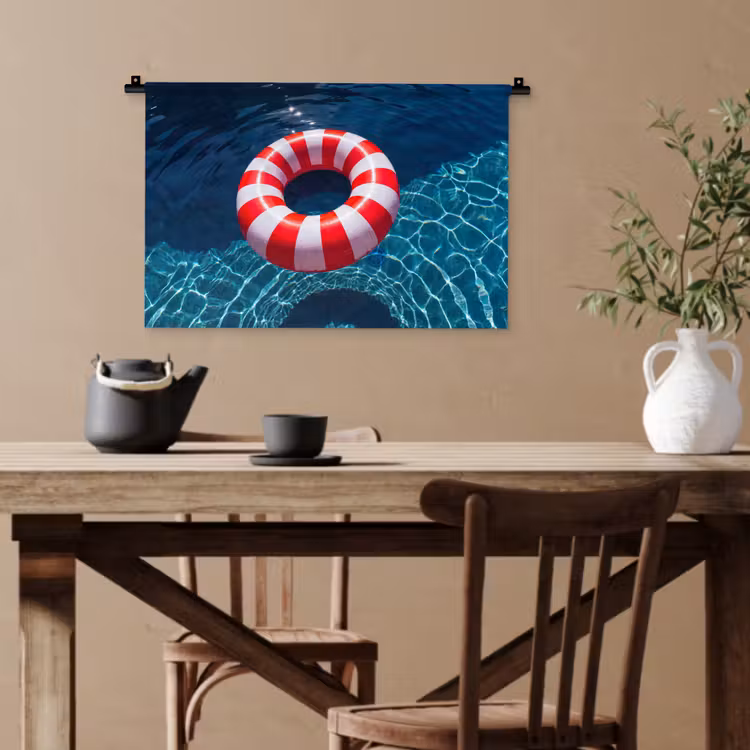 Recreatie - Water - Zomer - Rood - Wit Wandkleed katoen klein -sfeer6