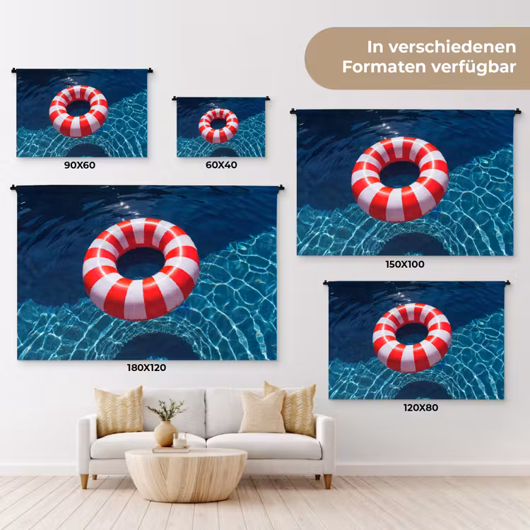 Recreatie - Water - Zomer - Rood - Wit Wandkleed katoen klein -tsfeer8_DE