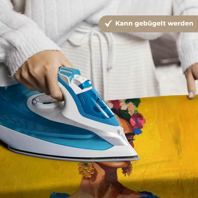 Frida Kahlo - Vrouw - Geel - Blauw - Bloemen Wandkleed katoen klein -tsfeer9_DE
