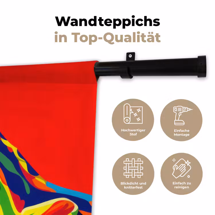 Kikker - Kleurrijk - Strepen - Ogen Wandkleed katoen klein -tsfeer2_DE