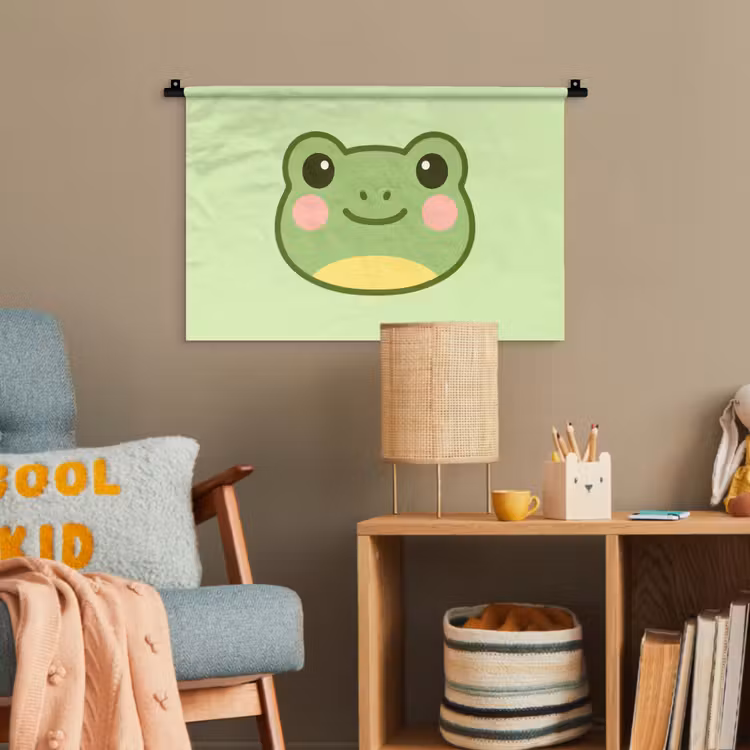 Kikker - Groen - Vriendelijkheid Wandkleed katoen klein -wsfeer4_kind