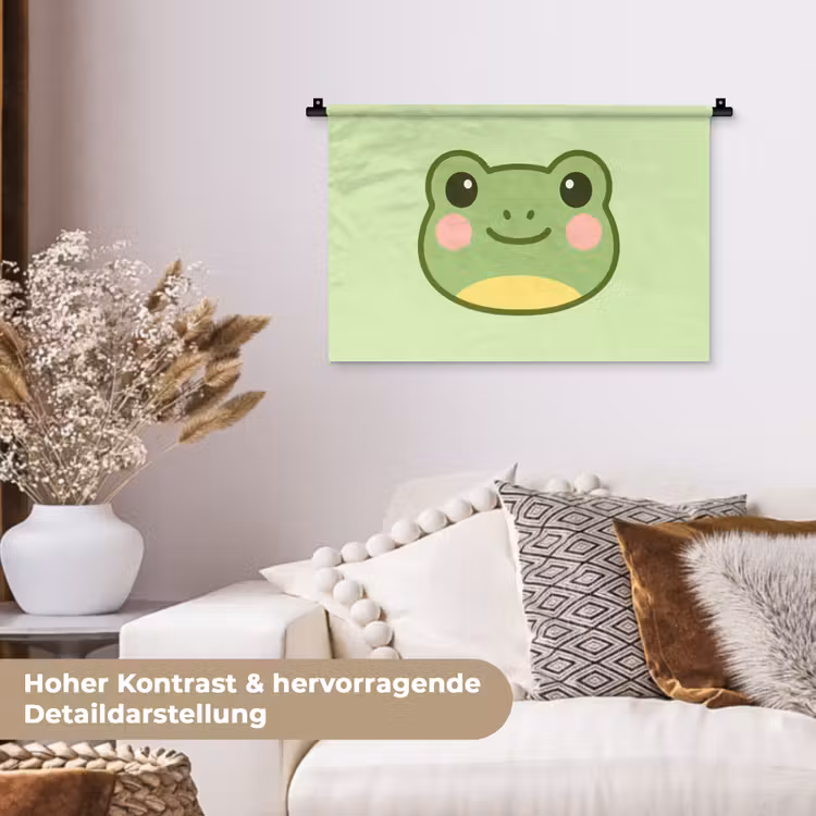 Kikker - Groen - Vriendelijkheid Wandkleed katoen klein -tsfeer1_DE