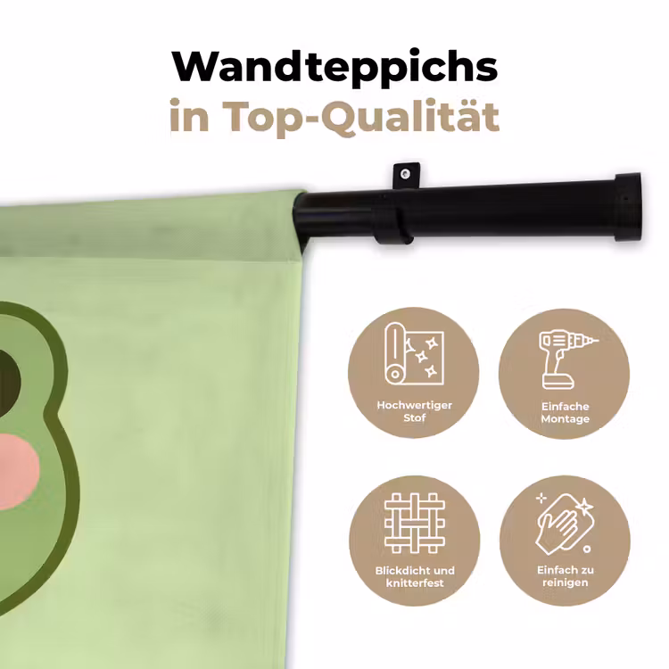 Kikker - Groen - Vriendelijkheid Wandkleed katoen klein -tsfeer2_DE