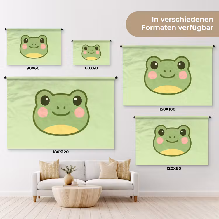 Kikker - Groen - Vriendelijkheid Wandkleed katoen klein -tsfeer8_DE