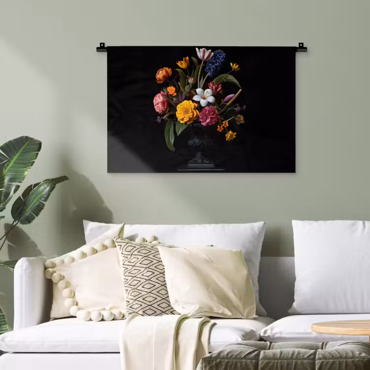 Lente - Bloemen - Klassiek - Vaas Wandkleed katoen klein -sfeer7