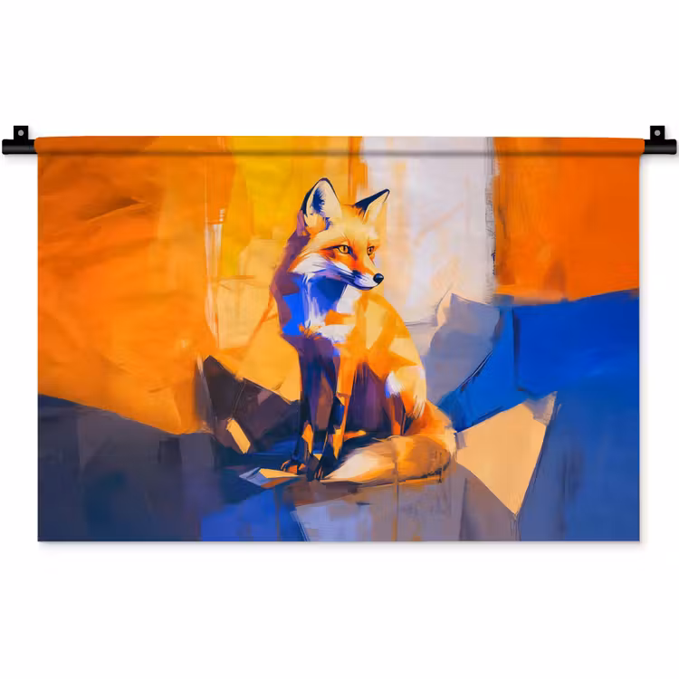 Vos - Oranje - Vormen - Abstract Wandkleed katoen klein -zz3d