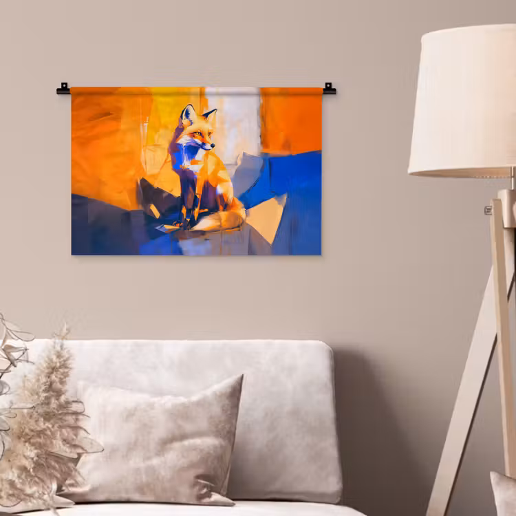 Vos - Oranje - Vormen - Abstract Wandkleed katoen klein -sfeer4
