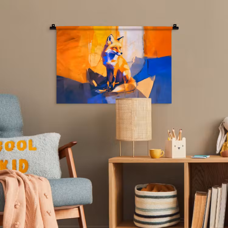 Vos - Oranje - Vormen - Abstract Wandkleed katoen klein -wsfeer4_kind