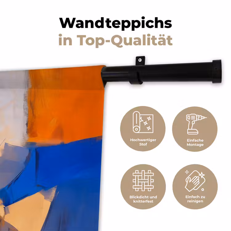 Vos - Oranje - Vormen - Abstract Wandkleed katoen klein -tsfeer2_DE