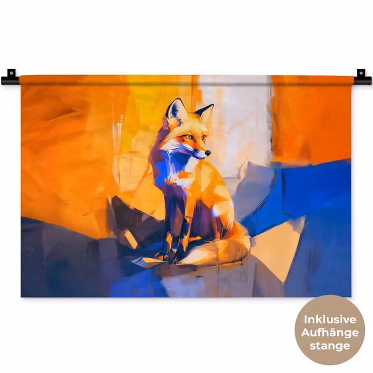Vos - Oranje - Vormen - Abstract Wandkleed katoen klein -t3d_DE
