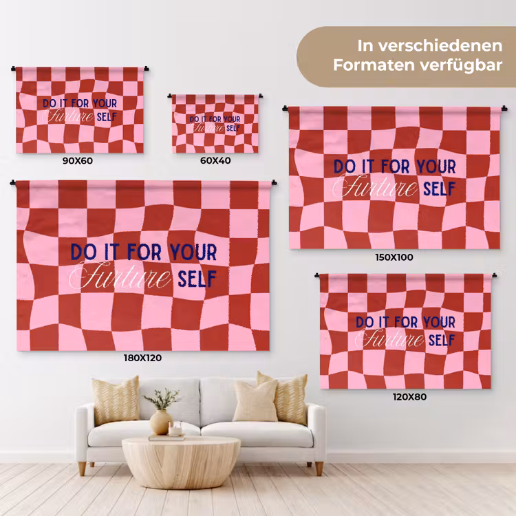 Furture - Geblokt - Rood Wandkleed katoen klein -tsfeer8_DE