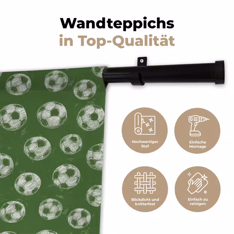 Voetbal - Sport - Groen Wandkleed katoen klein 269 -tsfeer2_DE
