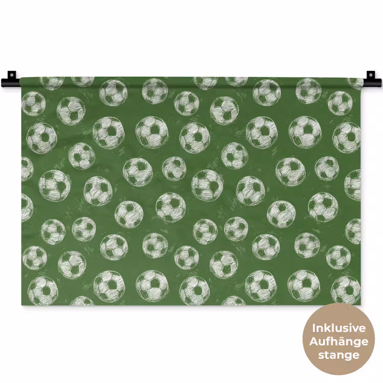 Voetbal - Sport - Groen Wandkleed katoen klein 269 -t3d_DE