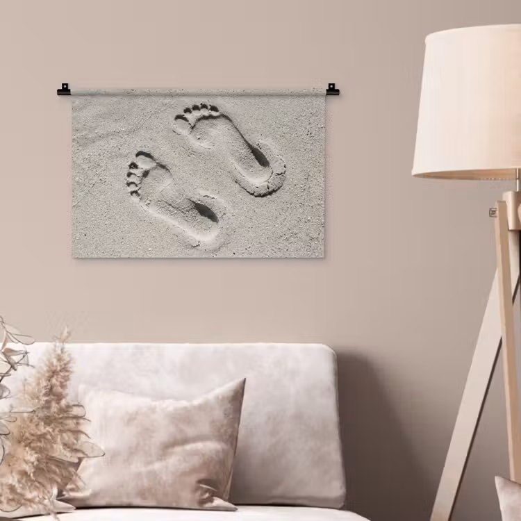 Voeten - Zand - Zee Wandkleed katoen klein -sfeer4