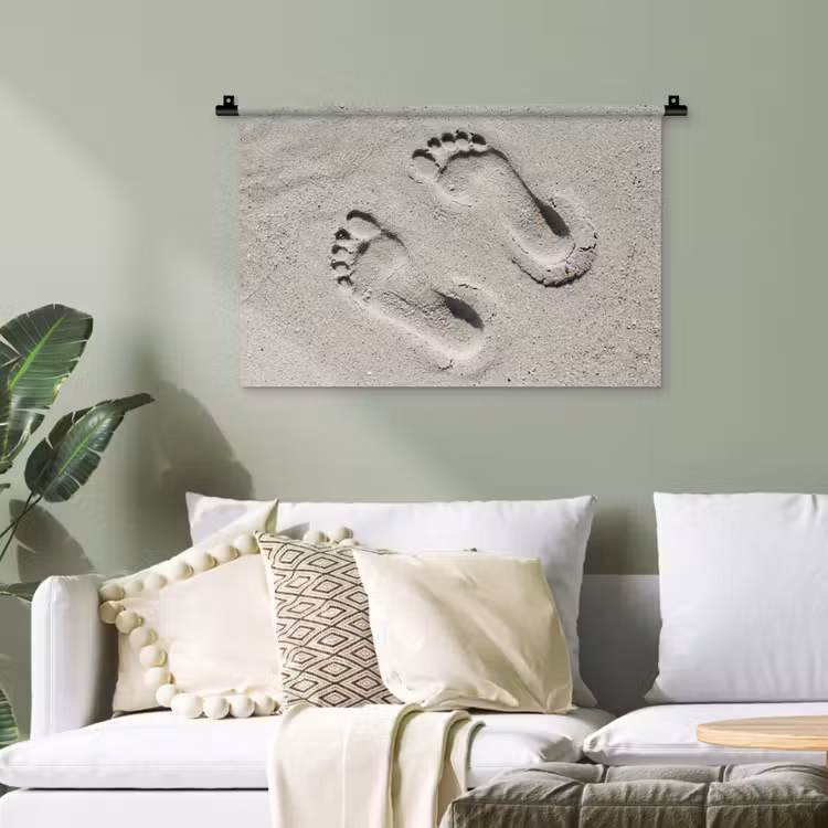 Voeten - Zand - Zee Wandkleed katoen klein -sfeer7