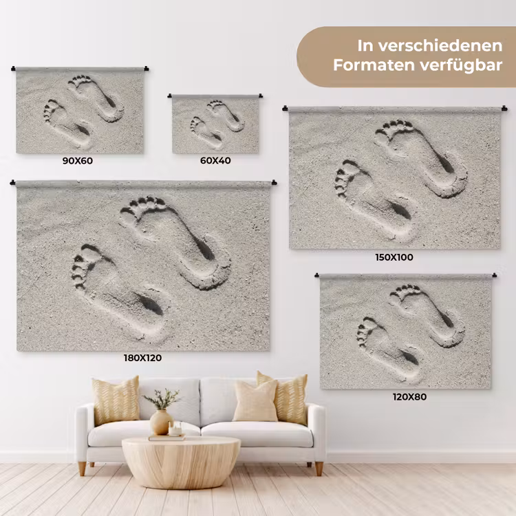 Voeten - Zand - Zee Wandkleed katoen klein -tsfeer8_DE