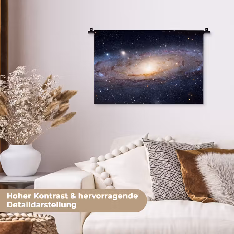 Wandteppich - Galaxie – Weltraum – Kosmos - Sterrenstelsel - Ruimte - Kosmos Wandkleed katoen klein
