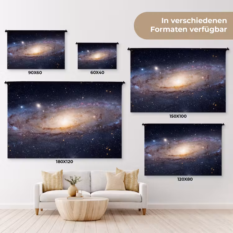 Wandteppich - Galaxie – Weltraum – Kosmos - Sterrenstelsel - Ruimte - Kosmos Wandkleed katoen klein