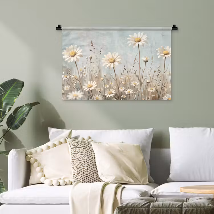 Madelief - Illustratie - Wit Wandkleed katoen klein -sfeer7