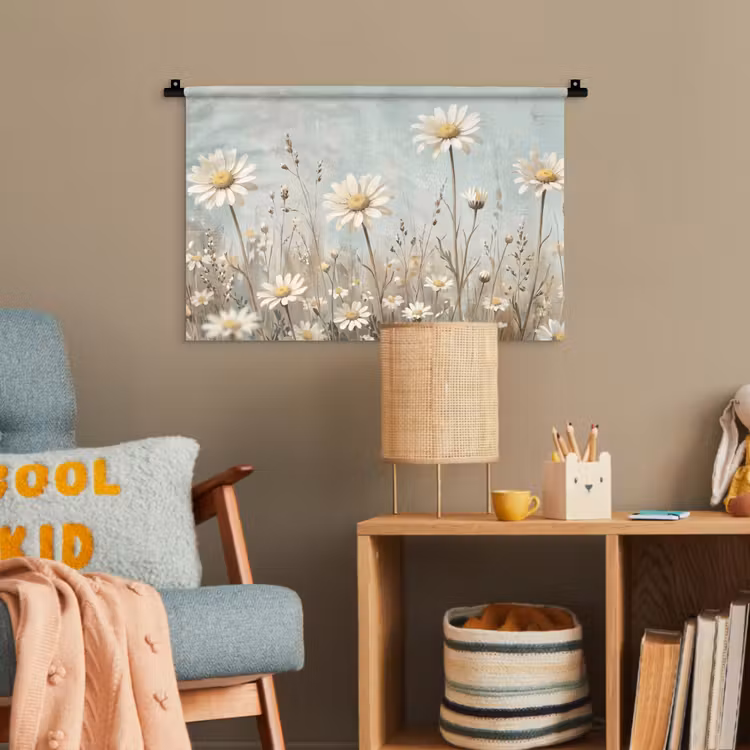 Madelief - Illustratie - Wit Wandkleed katoen klein -wsfeer4_kind