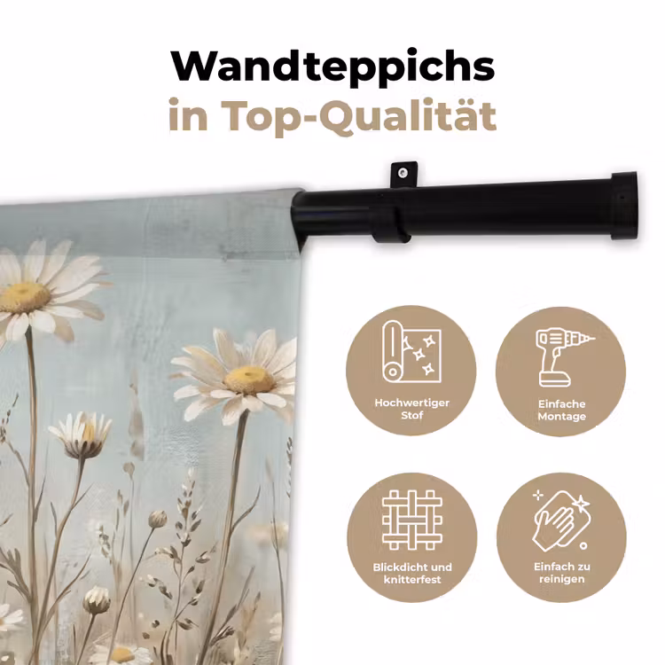 Madelief - Illustratie - Wit Wandkleed katoen klein -tsfeer2_DE