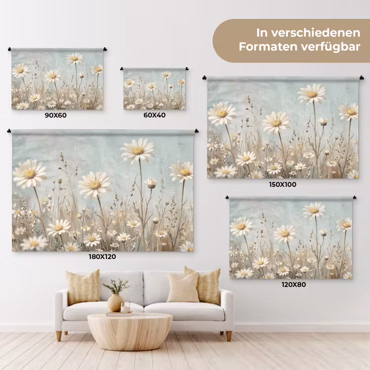 Madelief - Illustratie - Wit Wandkleed katoen klein -tsfeer8_DE