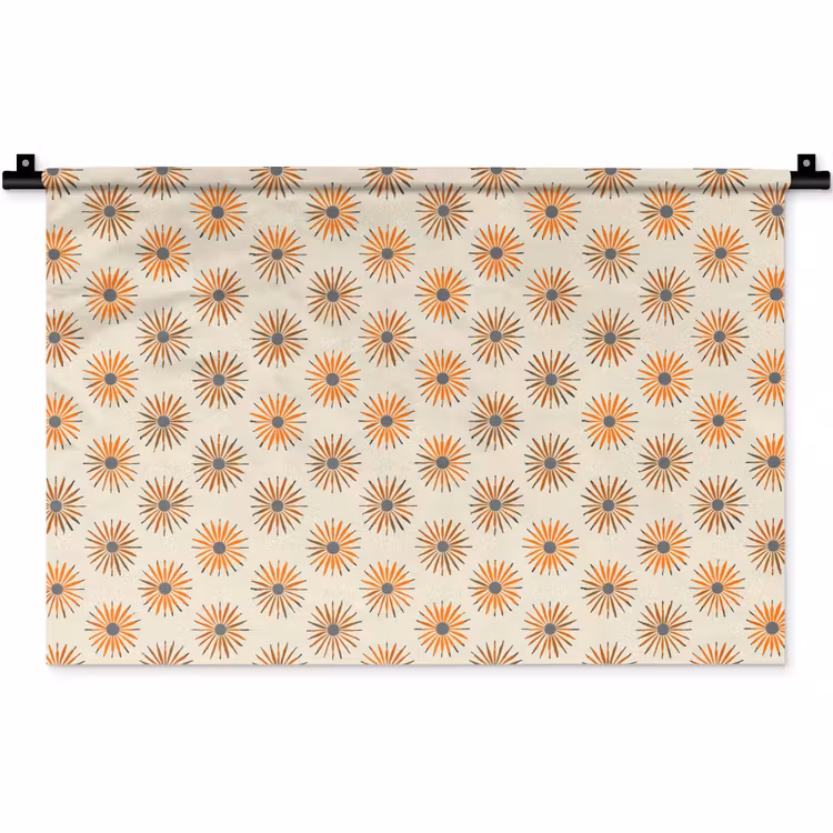 Madelief - Patroon - Oranje Wandkleed katoen klein 269 -zz3d