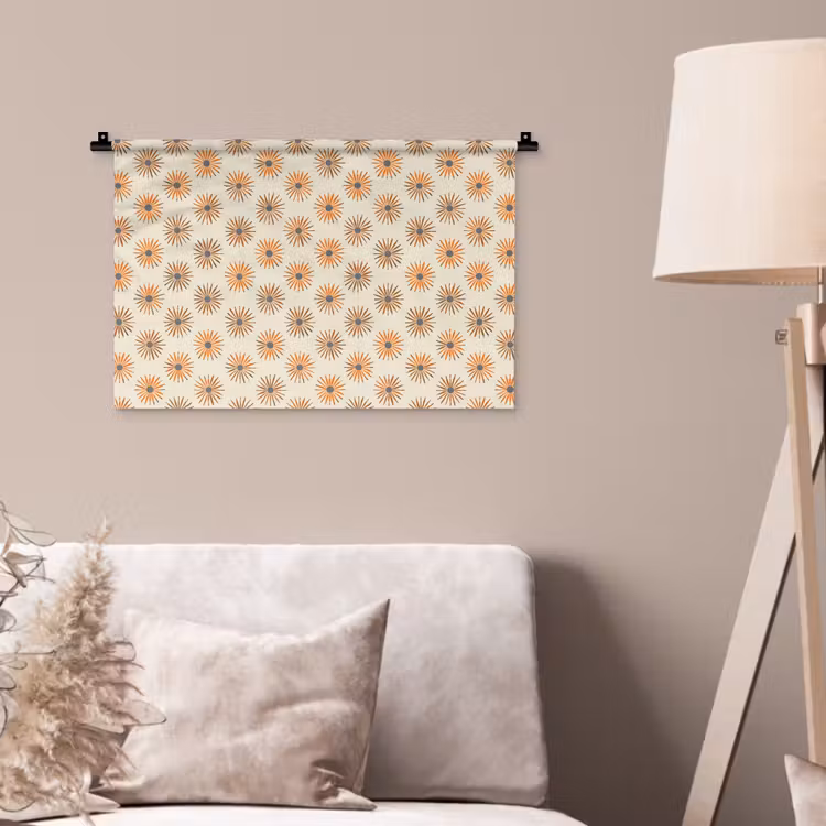 Madelief - Patroon - Oranje Wandkleed katoen klein 269 -sfeer4