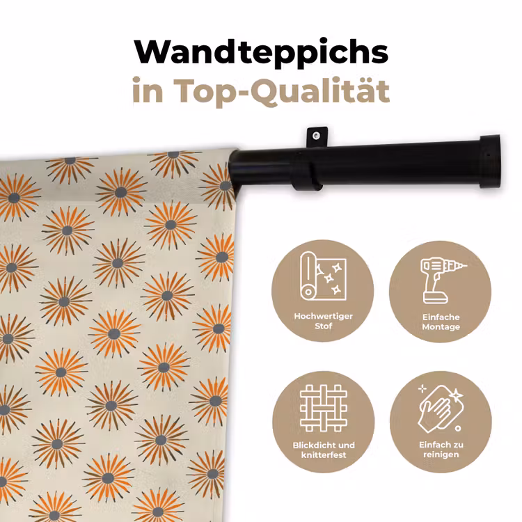 Madelief - Patroon - Oranje Wandkleed katoen klein 269 -tsfeer2_DE