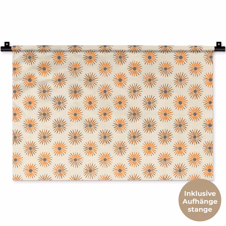 Madelief - Patroon - Oranje Wandkleed katoen klein 269 -t3d_DE