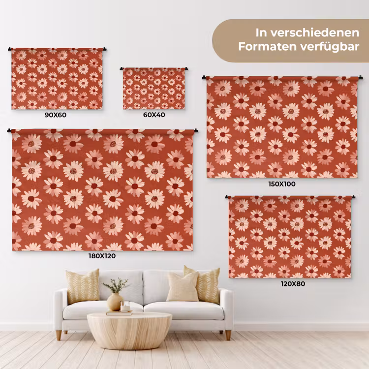 Madelief - Retro - Terracotta Wandkleed katoen klein 269 -tsfeer8_DE