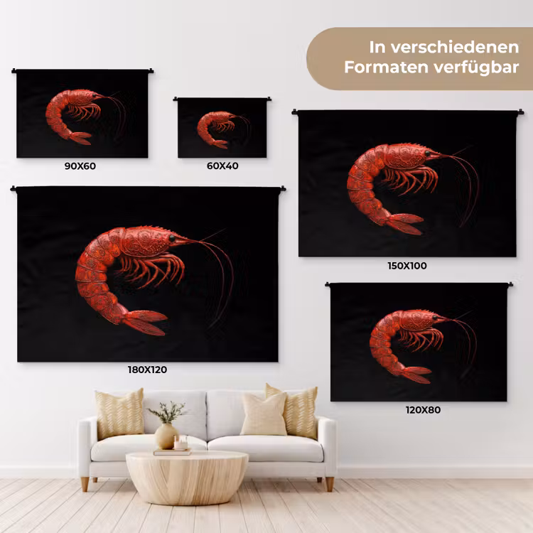 Garnaal - Rood - Dieren Wandkleed katoen klein -tsfeer8_DE