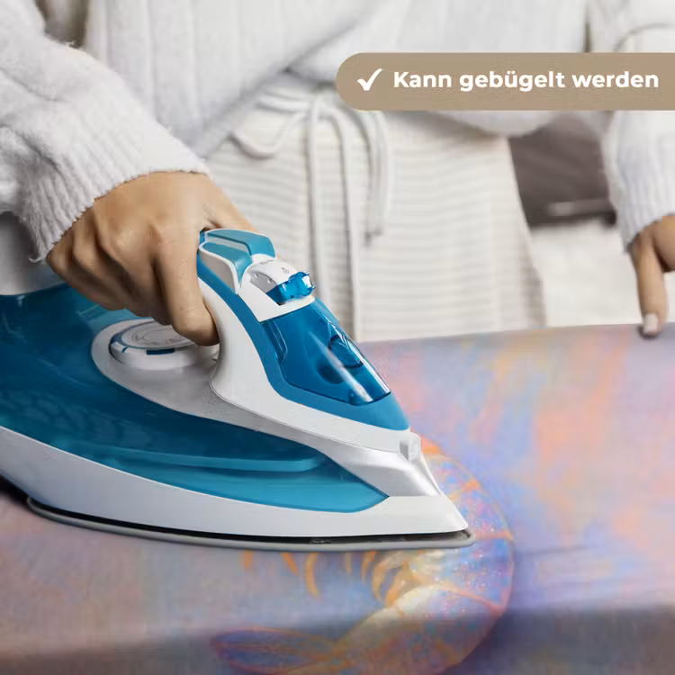 Garnaal - Subtiele structuur - Blauw - Roze Wandkleed katoen klein -tsfeer9_DE