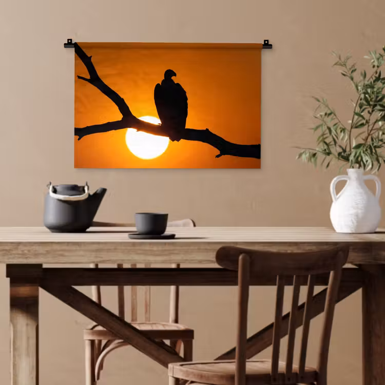 Gier - Tak - Zon - Oranje Wandkleed katoen klein -sfeer6