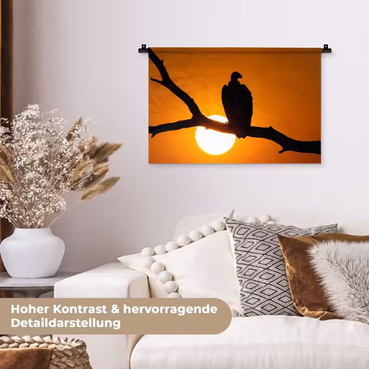 Gier - Tak - Zon - Oranje Wandkleed katoen klein -tsfeer1_DE