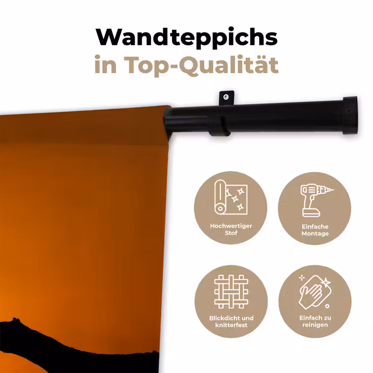 Gier - Tak - Zon - Oranje Wandkleed katoen klein -tsfeer2_DE