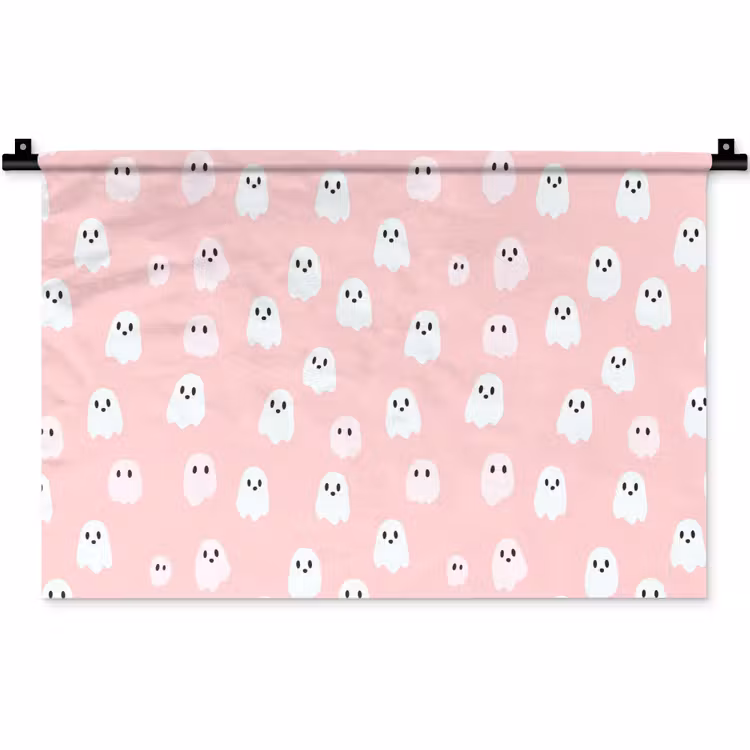 Spookjes - Patroon - Roze Wandkleed katoen klein 269 -zz3d