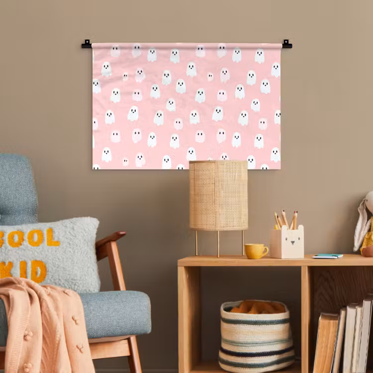 Spookjes - Patroon - Roze Wandkleed katoen klein 269 -wsfeer4_kind